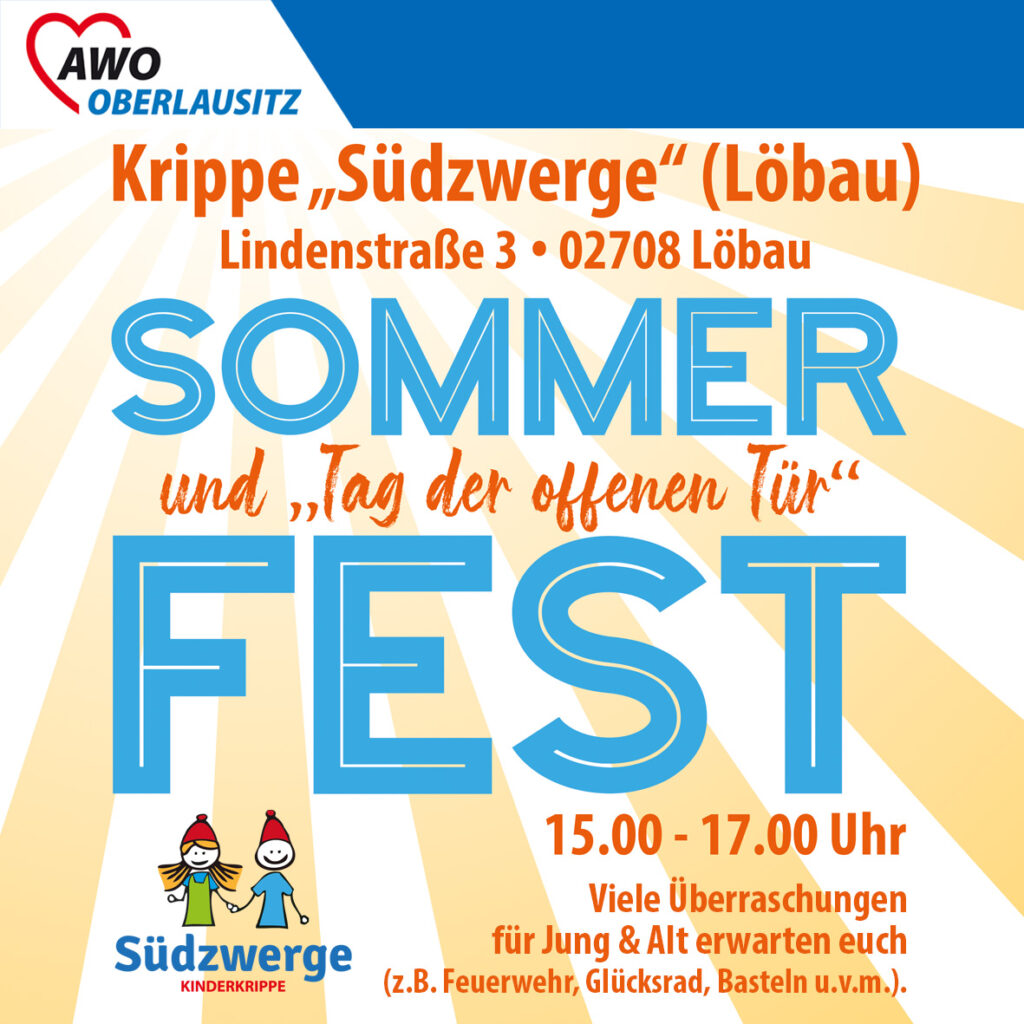 Flyer - Sommerfest und Tag der offenen Tür Krippe "Südzwerge"
